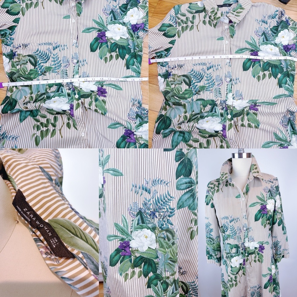 Zara Striped And Floral Print Tunic Shirt Dress
Size Large - Picture 10 of 11